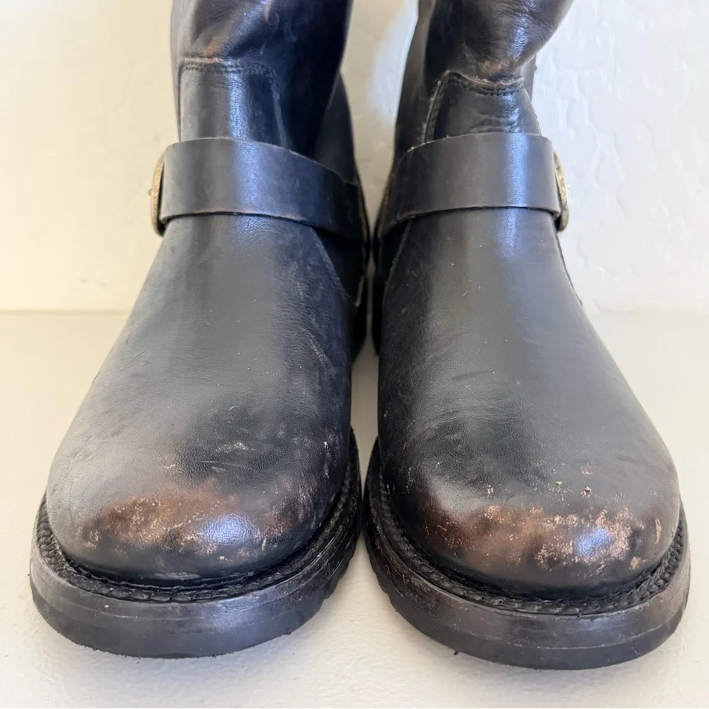 NEW Frye Veronica Bootie Antique Black Distressed Leather Bootie Size 8.5B